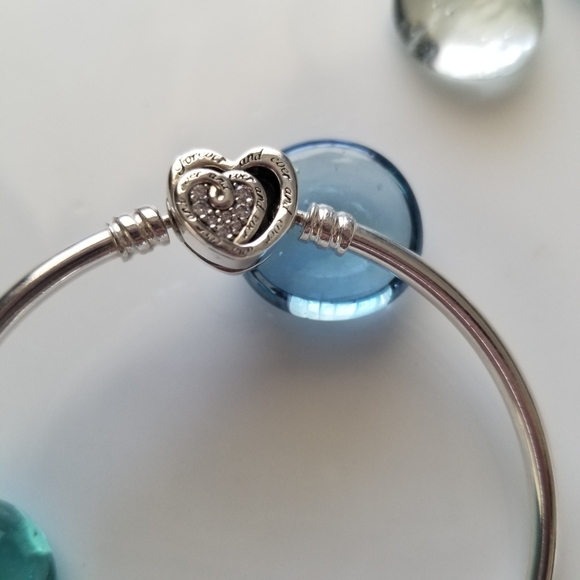 Pandora Double Hearts Mother's Day Entwined Hearts Charm Bracelet Bangle - Picture 2 of 6